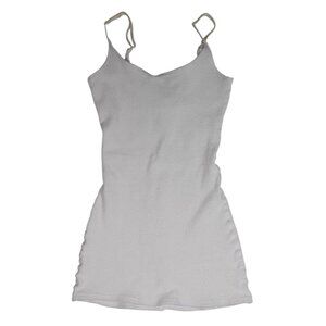 Skims Terry Scoop Neck Cotton Blend Toweling Mini Dress in Marble